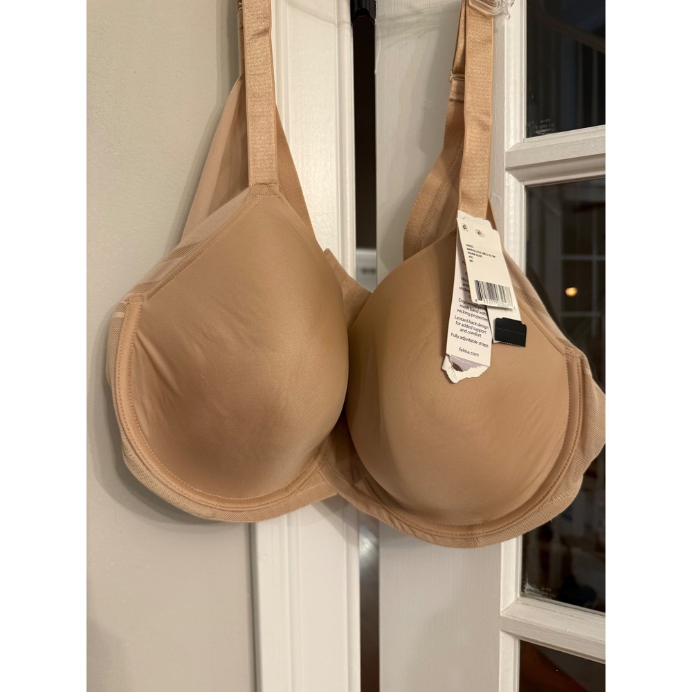 Felina Marvelous Seamless Side Smoothing Underwire Bra Warm Nude 42C